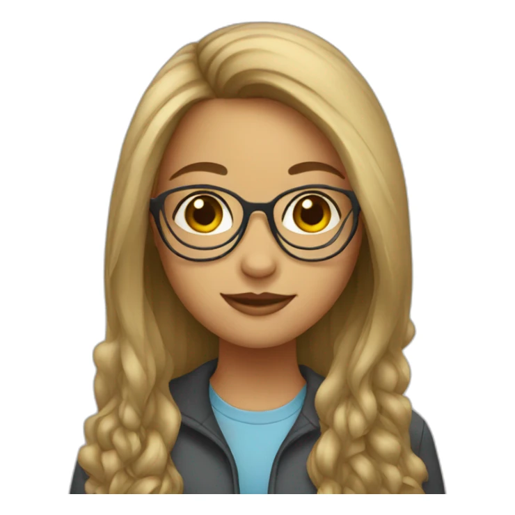 Girl with glasses and long hair sticker
