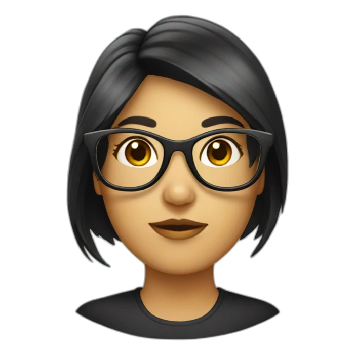 female duck wearing glasses with dark hair sticker