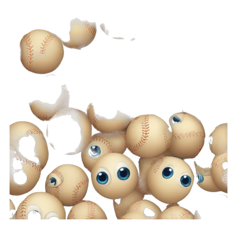 Eyeballs baseballs footballs hairballs  sticker