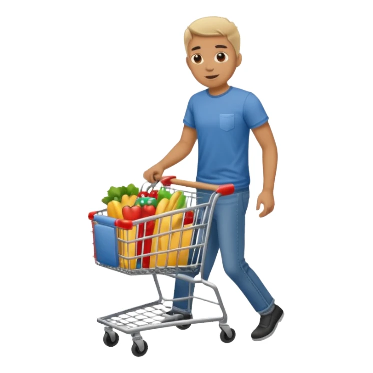 man-with-a-shopping-cart-full-body sticker