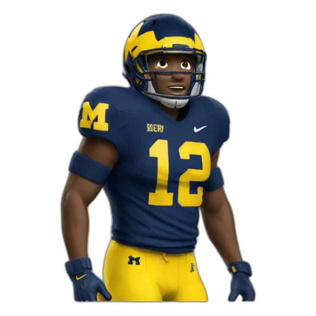 university of michigan football player sticker