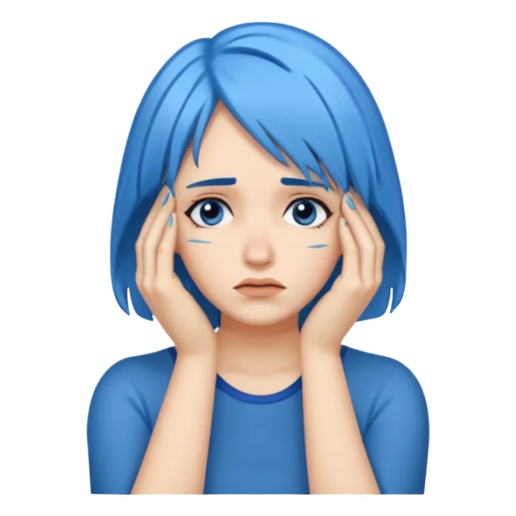 Facepalm woman with blue hair sticker