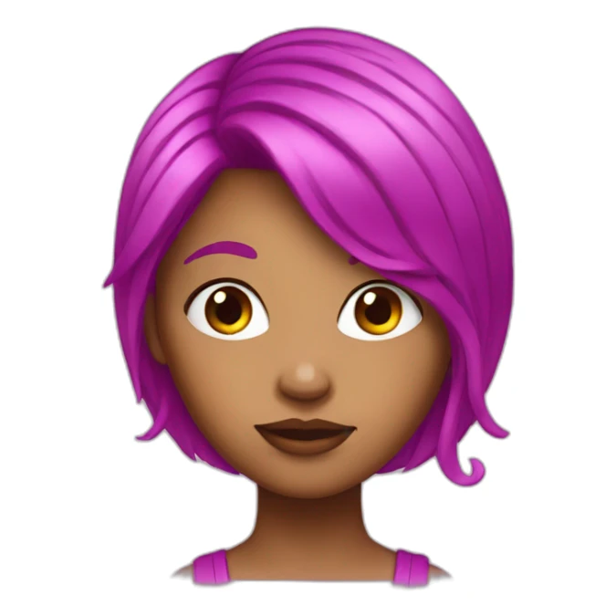 Girl with medium magenta hair sticker