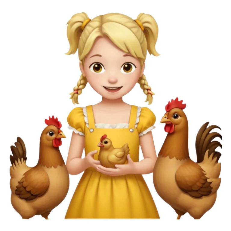Girl feeding chickens – Pigtails, yellow dress



 sticker