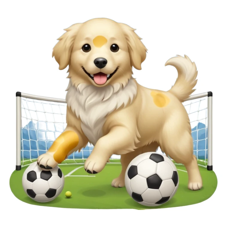White golden retriever playing soccer sticker