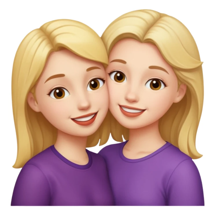 A girl kisses her friend sticker