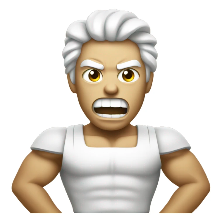 Angry white vegan brandishing vegetables  sticker