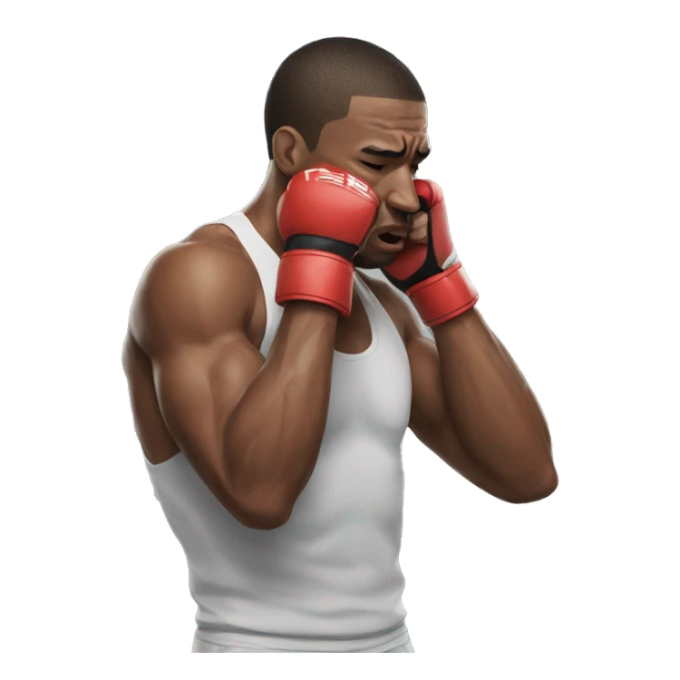 mma fighter holding his head in pain sticker