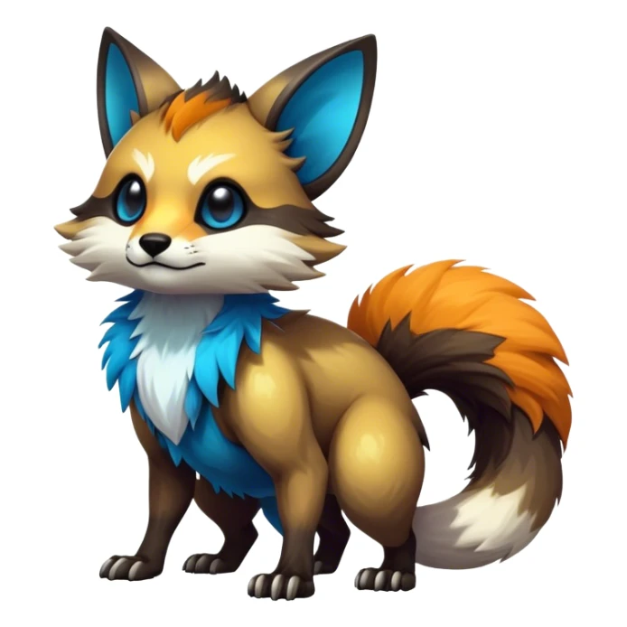 Epic Edgy Cute Colorful Vibrant Modern Vernid-Protogen-creature-animal, full body sticker