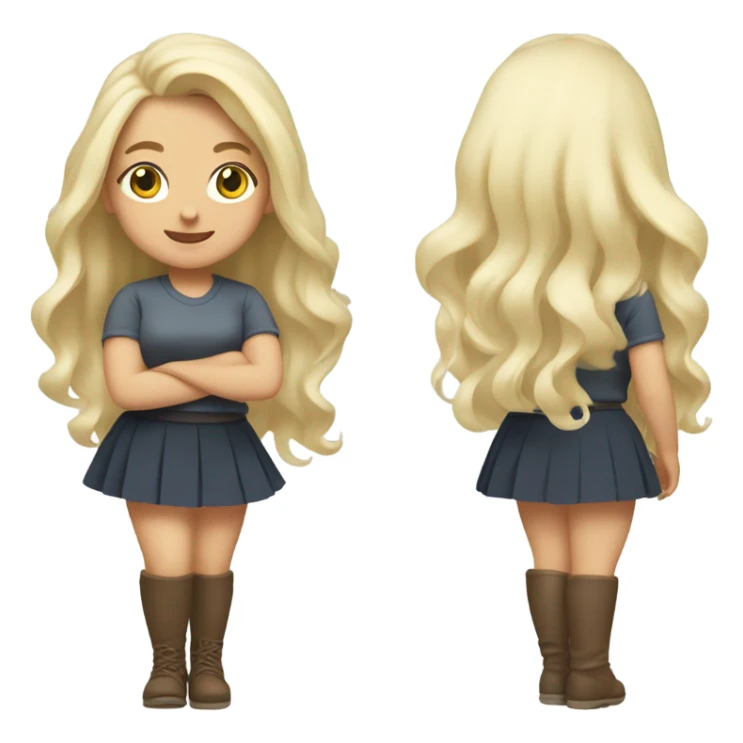 skirt windy thick girl thigh high white blonde sticker