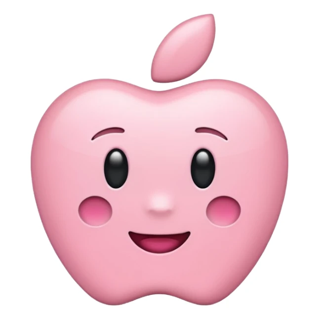 pastel pink iPhone, iOS Apple emoji style sticker