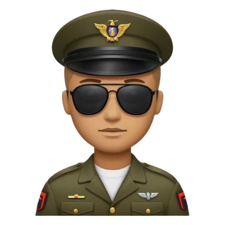 soldier with  black dark sunglasses sticker