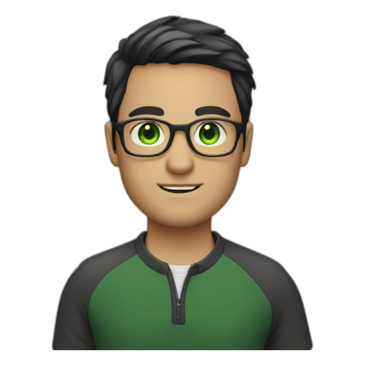 IT guy in round glasses with green eyes and dark hair sticker