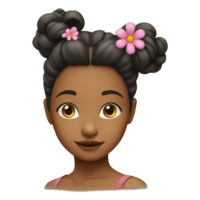 Flower on girl hair sticker