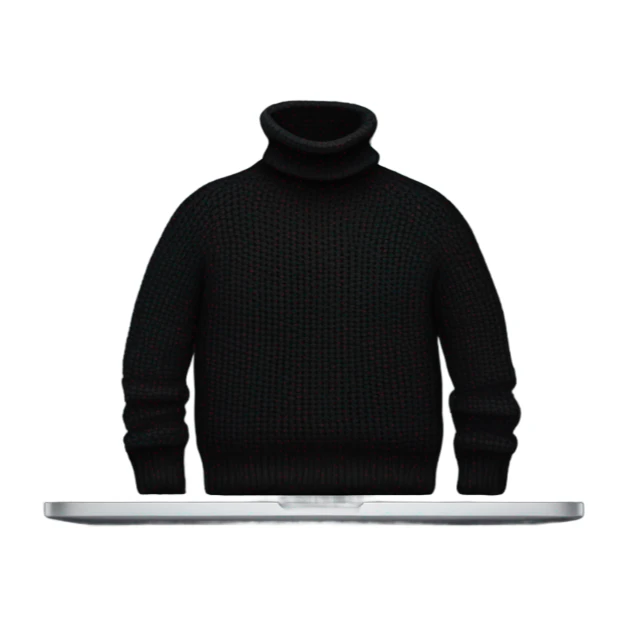 Steve Jobs black turtleneck on MacBook sticker