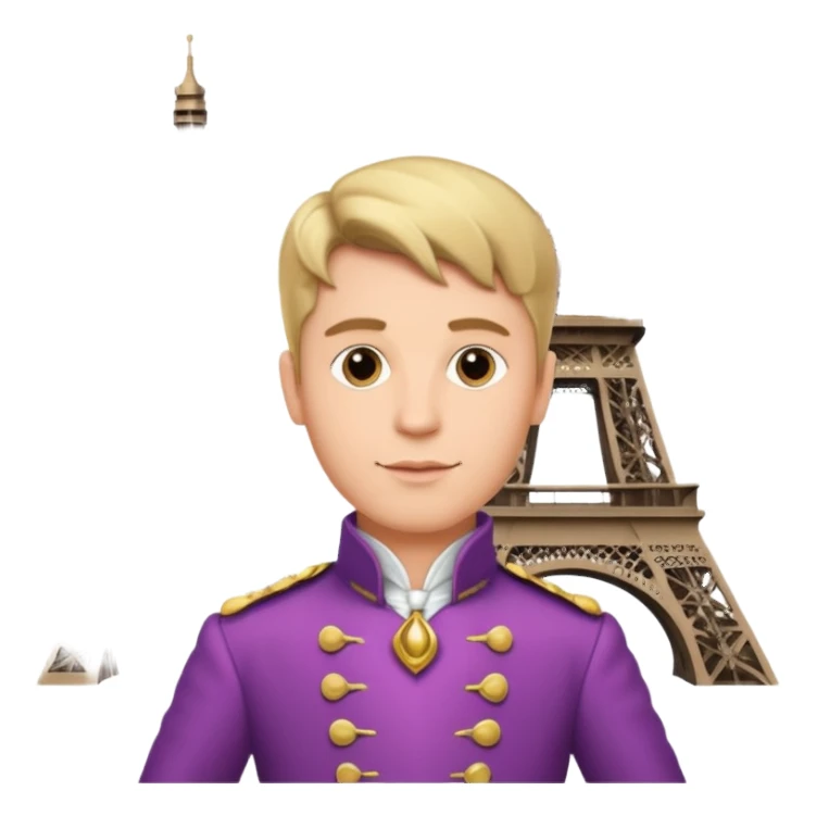 Parisian man in a prince dress on the Eiffel Tower sticker