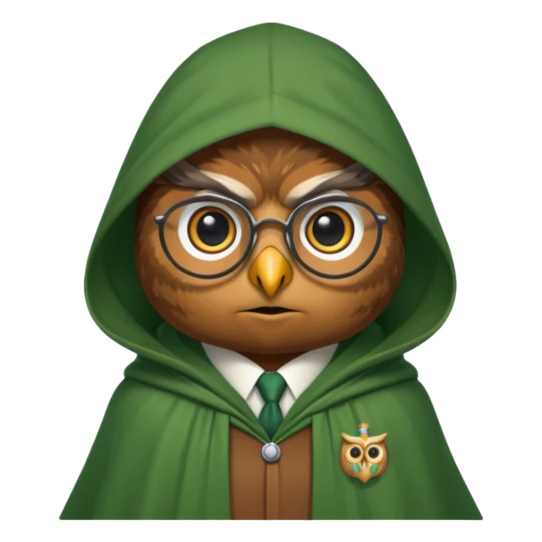owl professor in green cloak  sticker