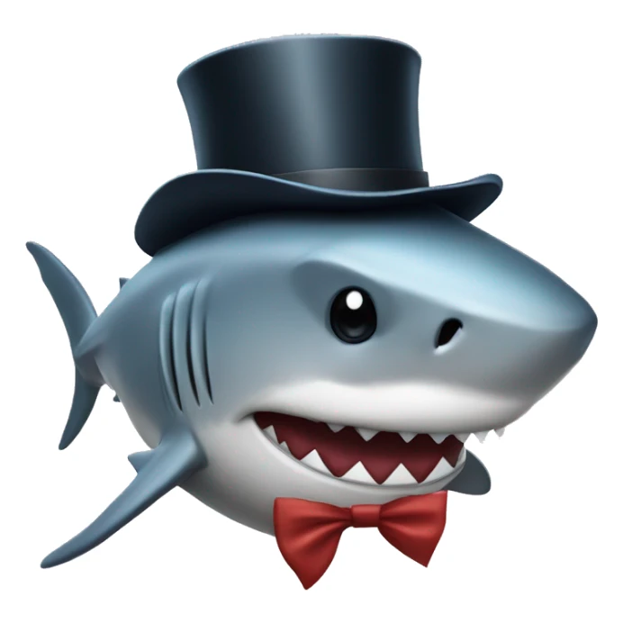 Shark with top hat and fancy bow tie sticker