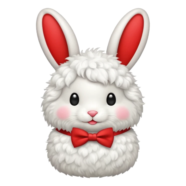 curly bunny with red bowtie sticker