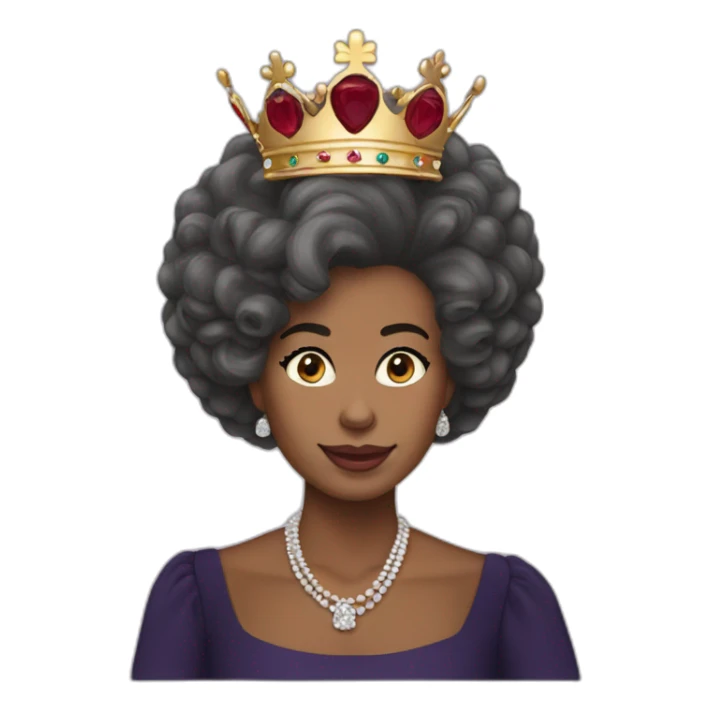 Queen Elizabeth II Afro hair sticker