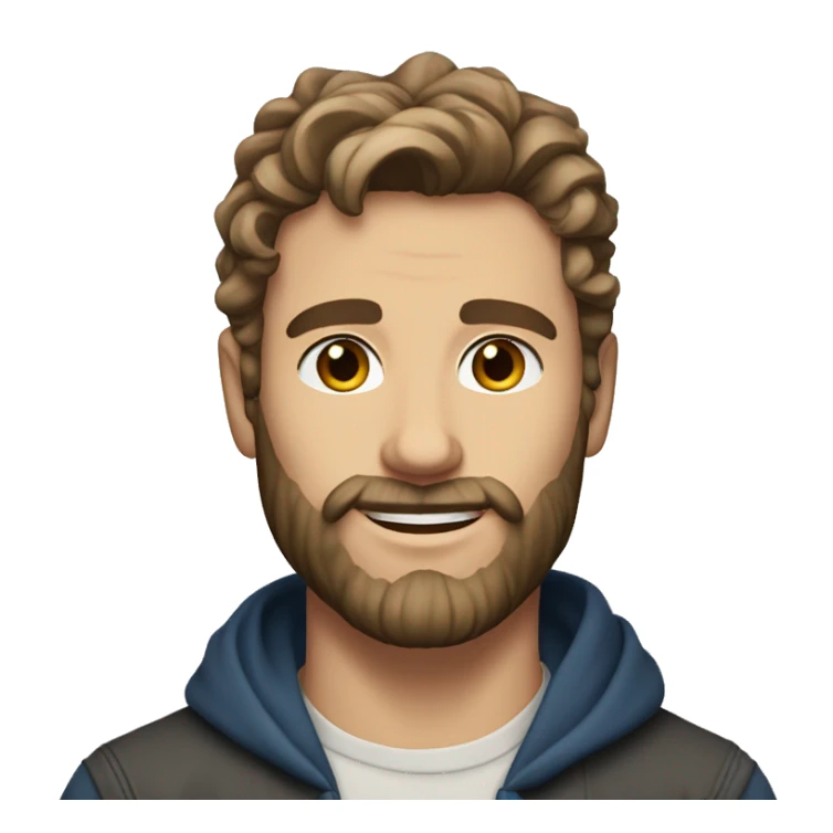 40y male blue eyes lightbrown Cool wavy hair nice beard sunkissed sticker