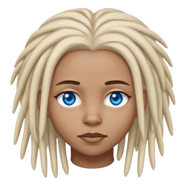 african american mae, white dreads, blue eyes sticker