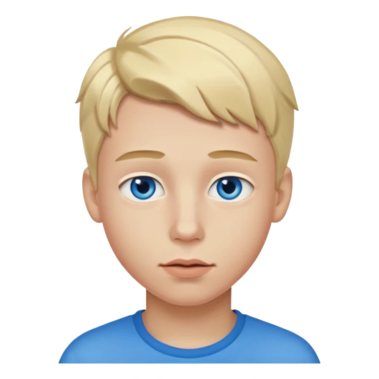 Teenage boy with blue eyes, blonde hair and thick lips sticker