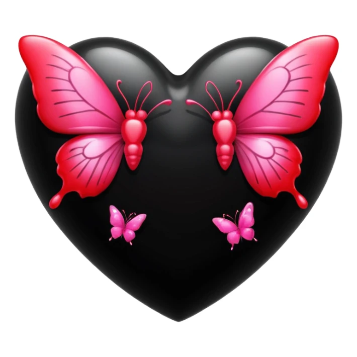 Really cool heart emoji for my sick girlfriend that’s mainly  red & black. With just tiny hot pink butterflies on it.  sticker