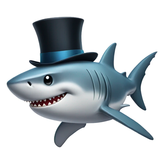 Shark with top hat  sticker