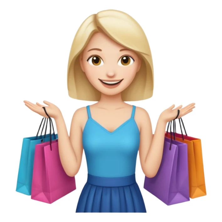 woman buying clothes in a store, shopping vibe sticker