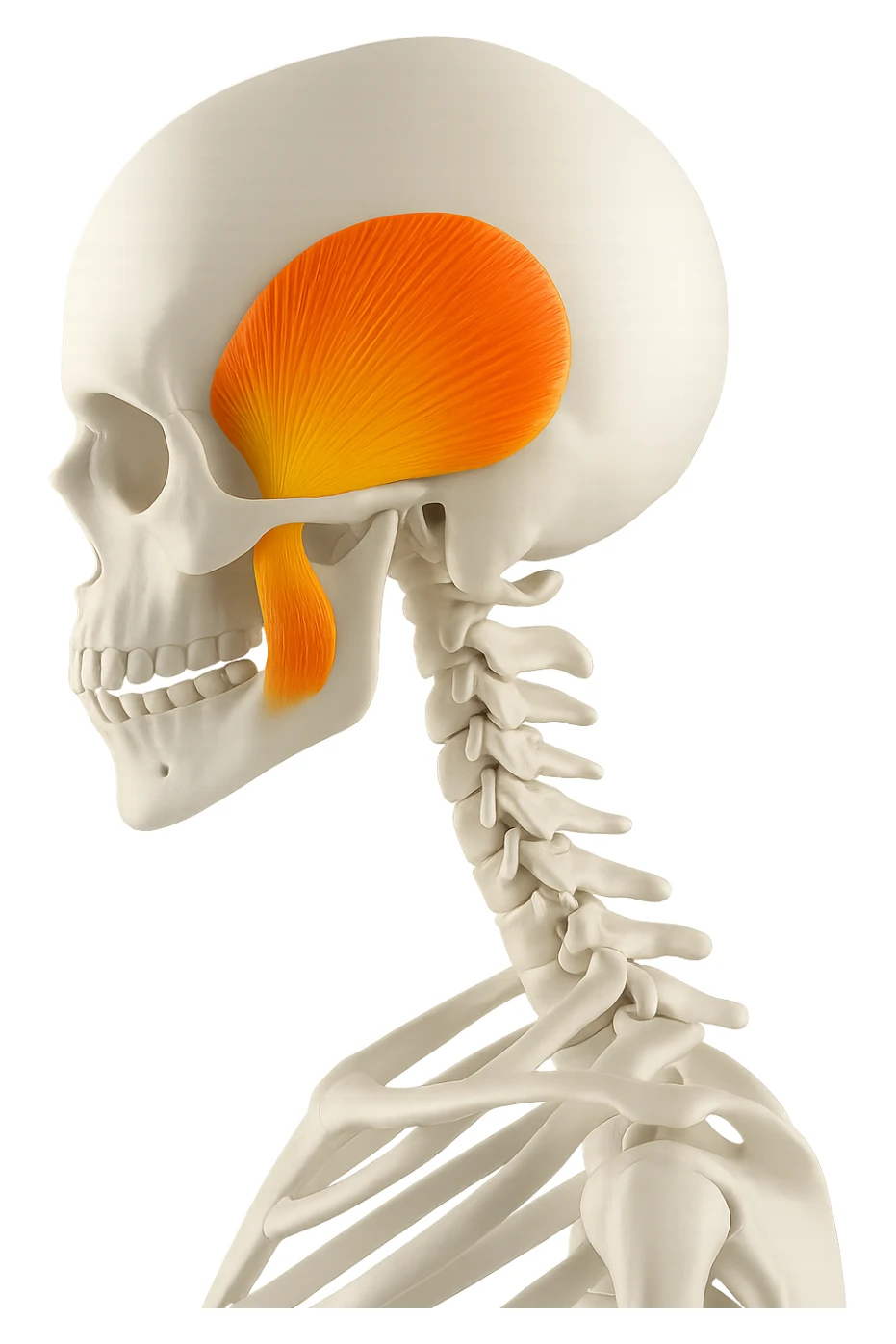 focus su muscolo temporale illuminato sticker