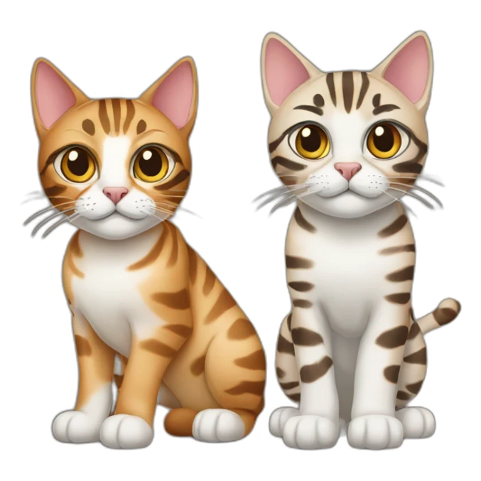 Two Bengal cats of different colours. sticker