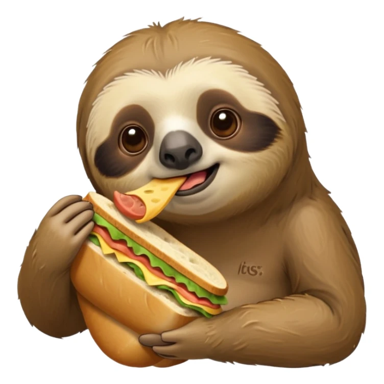 Sloth inhaling a sandwich  sticker