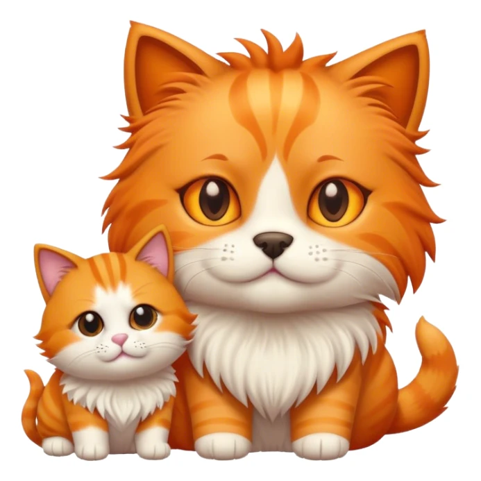 A happy cat emoji + A cool dog emoji sticker