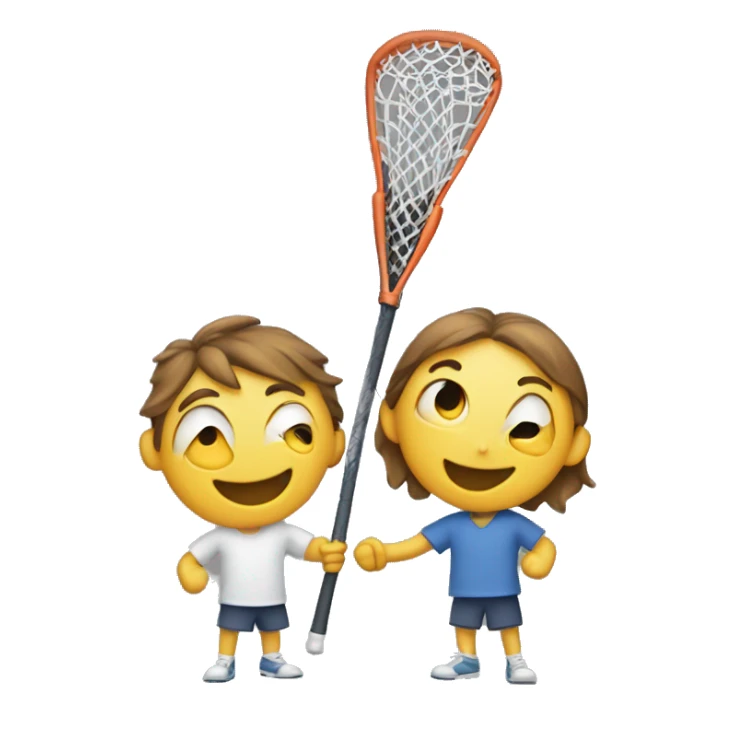 two kids with lacrosse sticks excited to see each other sticker