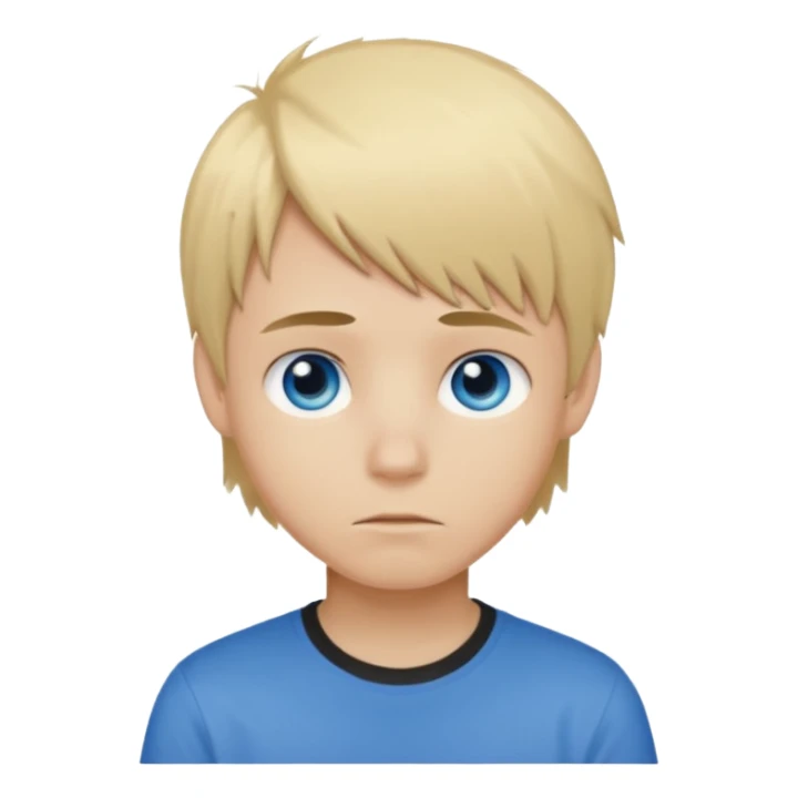 boy with blonde hair emo, and light brown shirt, blue eyes sticker