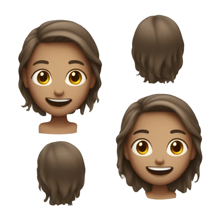 White skin brown hair girl laughing sticker