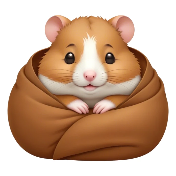 Meme-Worthy Cute Sleeping Brown Hamster Portrait Emoji, Head resting peacefully with a contented smile, showcasing a delightfully compact build and a luxuriously soft rich brown coat, eyes shut in a serene nap, Simplified yet hilariously adorable features, highly detailed, glowing with a soft, drowsy light, high shine, relaxed and utterly lovable, stylized with an air of playful laziness, bright and heartwarming, soft glowing outline, capturing the essence of a comically sleepy hamster, so meme-worthy it feels like it could instantly become the next viral sensation of adorable slumber! sticker