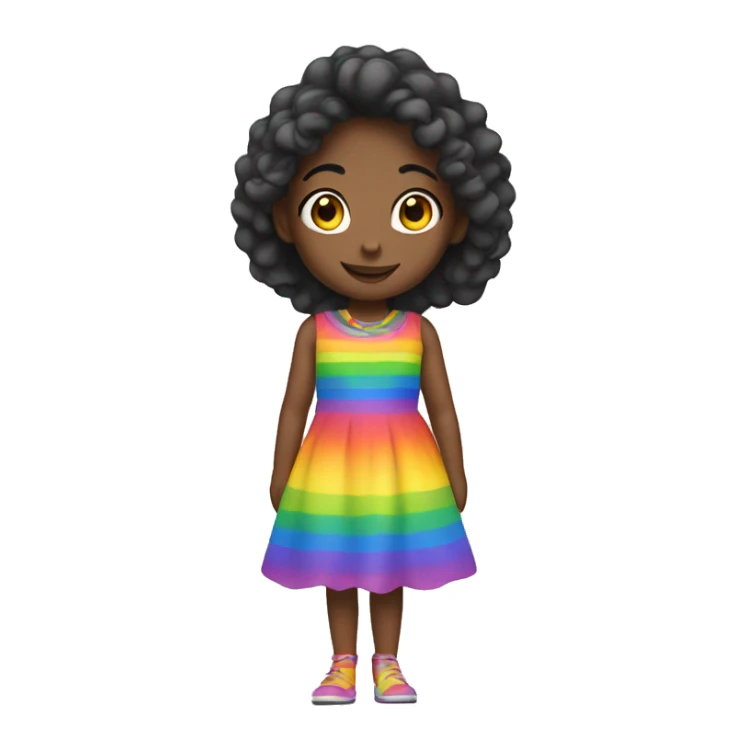 girl with rainbow dress sticker