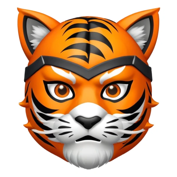 ninja tiger face with mask and shurikens for Twitch emote sticker