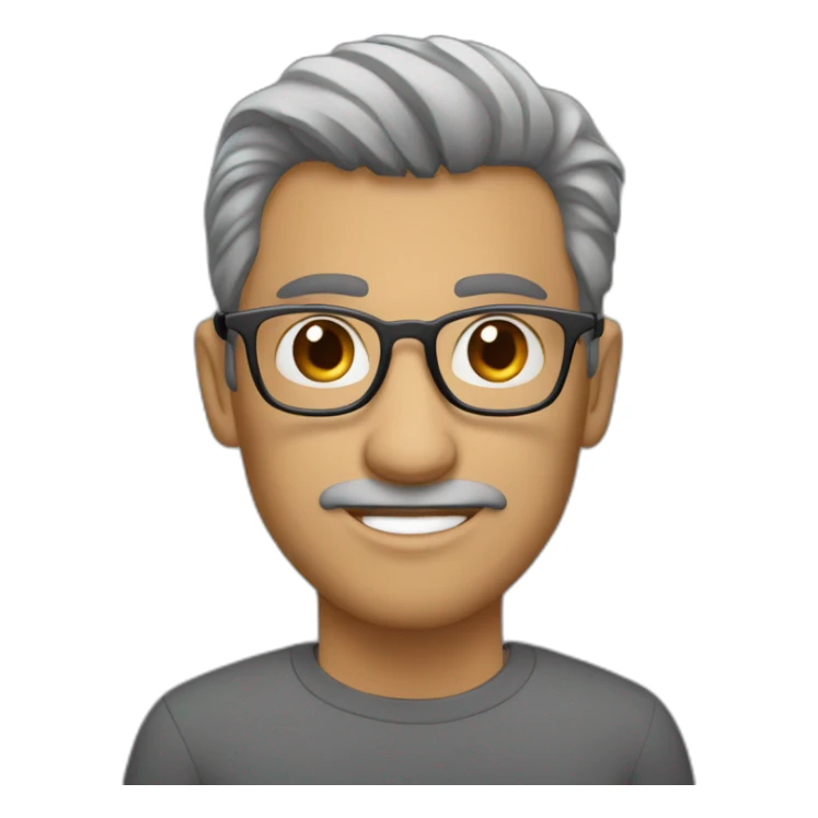 Hombre,lentes gris, pelo corto cafe, cejas cafe  sticker