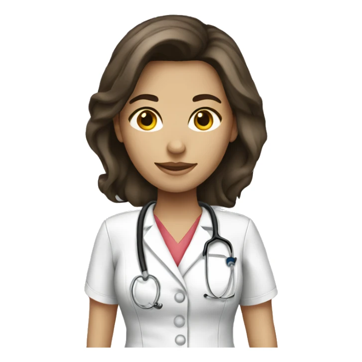 Brunette Female nurse long hair sticker