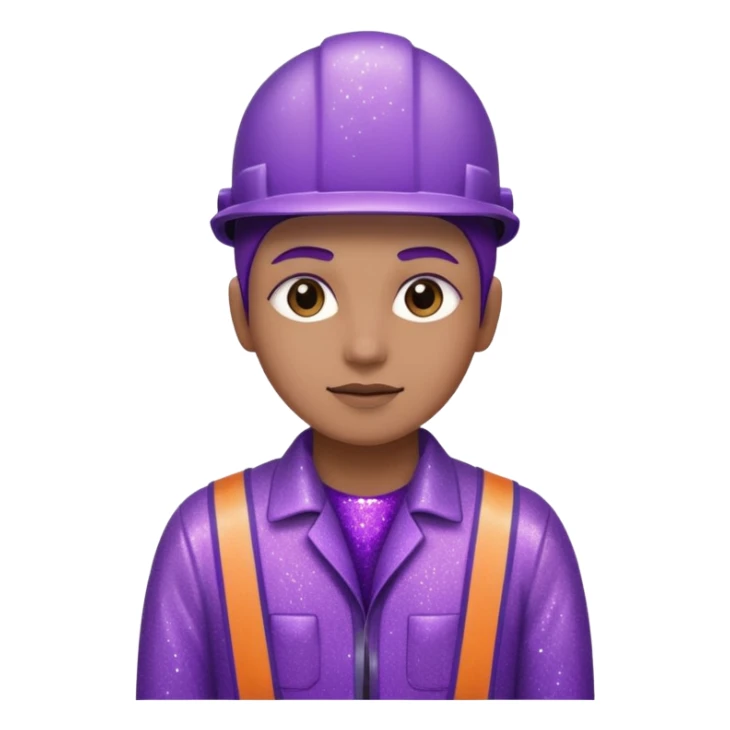 industrial worker wearing glitter purple glittery clothes sticker