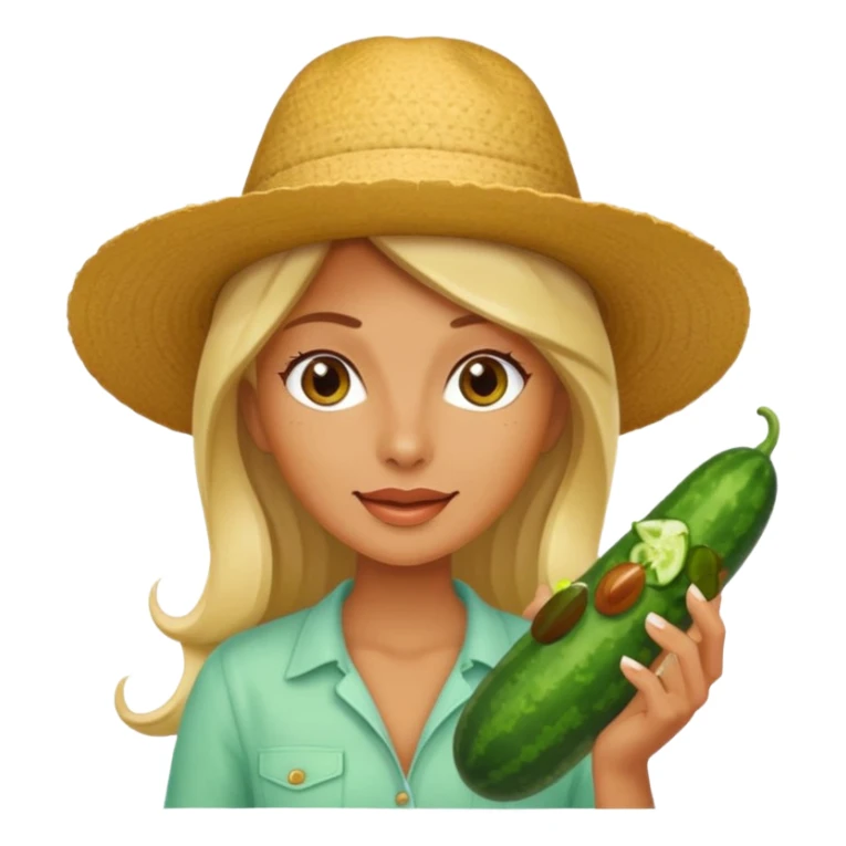 Egy nő árulja az uborkát ami rezeg sticker