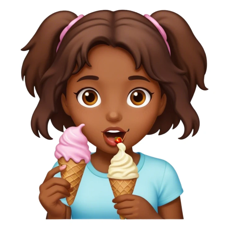 A girl with an ice cream  sticker
