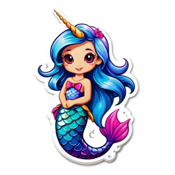 Unicorn mix mermaid  sticker