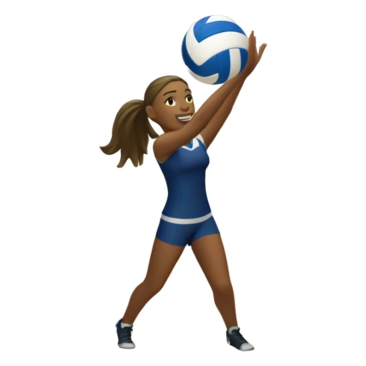 Volleyball girl spiking ball sticker