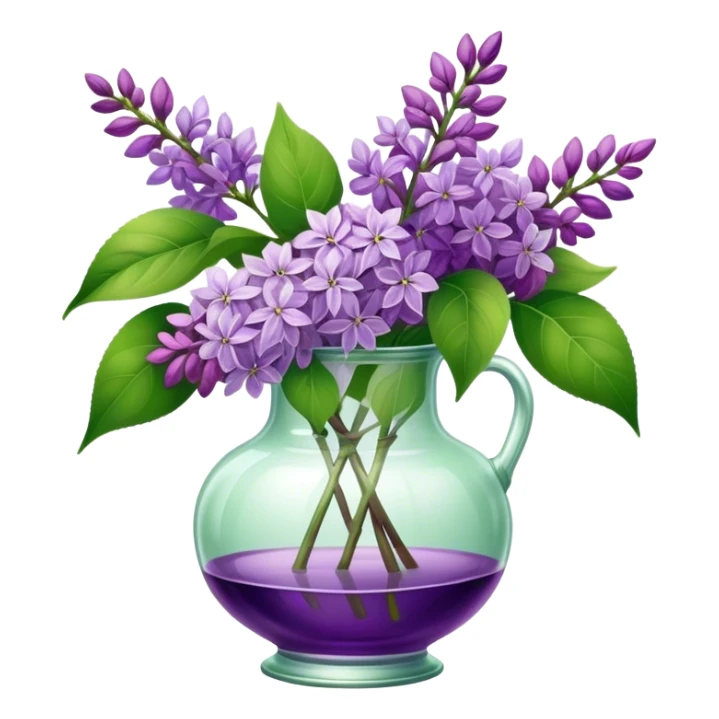 Lilacs in a clear vintage glass vase sticker