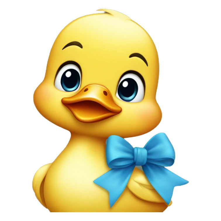 Cute little duck with blue bow sticker
