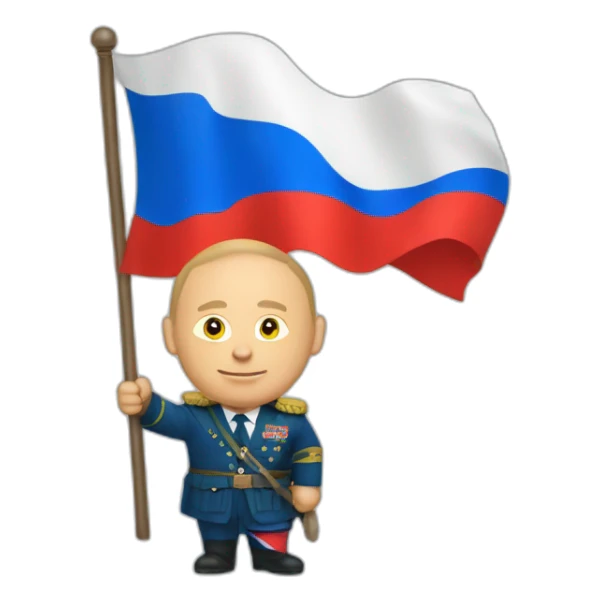 putin holding flag of kyrgysztan sticker